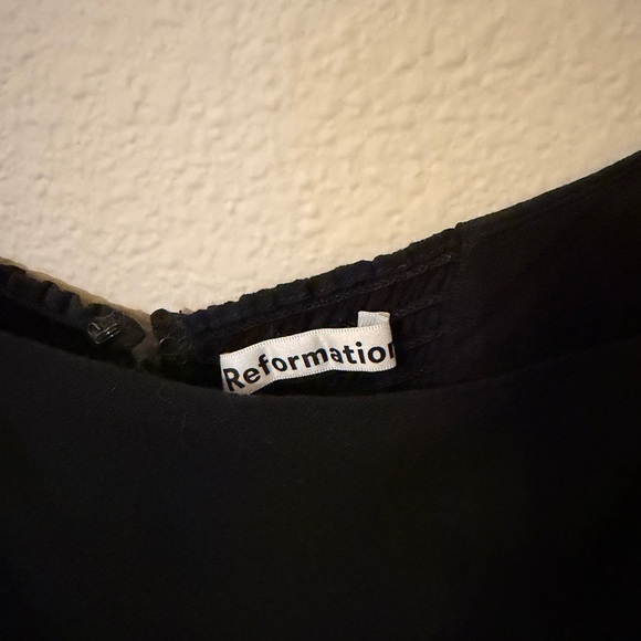 Reformation Black Long Sleeve Dress with Slit Size M Medium - Picture 4 of 5